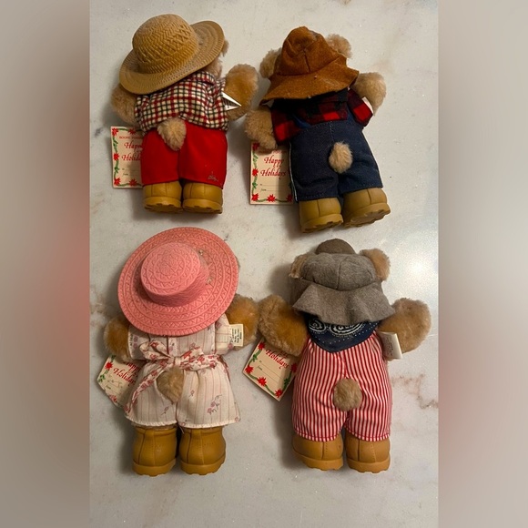 Vintage 1986 WENDY'S Furskins 8" Bears Farrell Dudley Boone Hattie With Tags - Picture 6 of 9